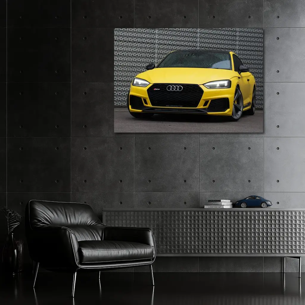 Audi RS5 Yellow Coupe Urban Background – Wall Art