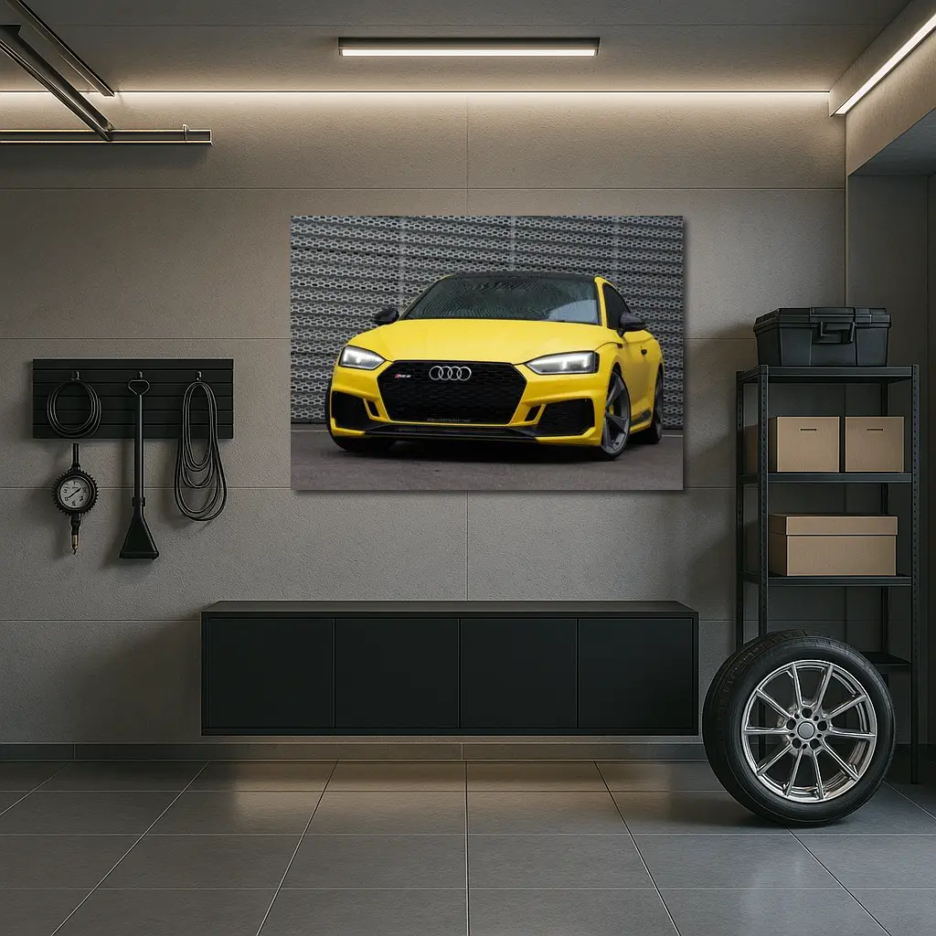 Audi RS5 Yellow Coupe Urban Background – Wall Art