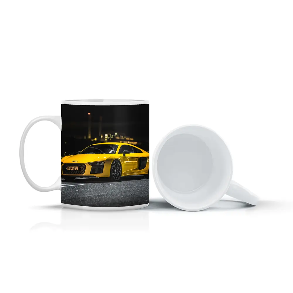 Audi R8 Yellow Supercar City Night – Mugs