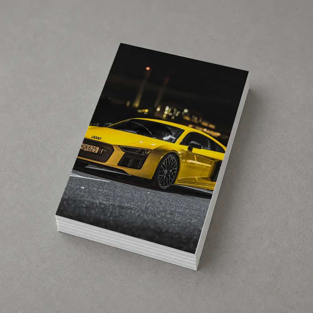 Audi R8 Yellow Supercar City Night – Postcards