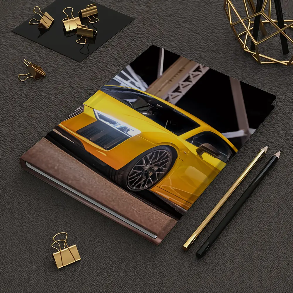 Audi R8 Yellow Supercar Night Bridge – Notebooks