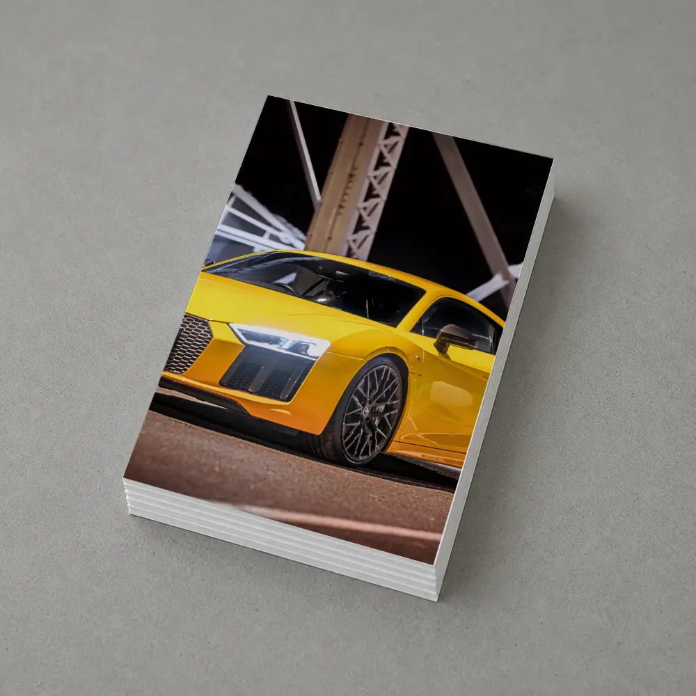 Audi R8 Yellow Supercar Night Bridge – Postcards