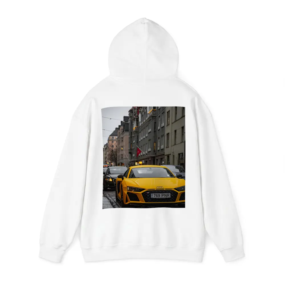 Yellow Audi R8 Wet City Street – Hoodies