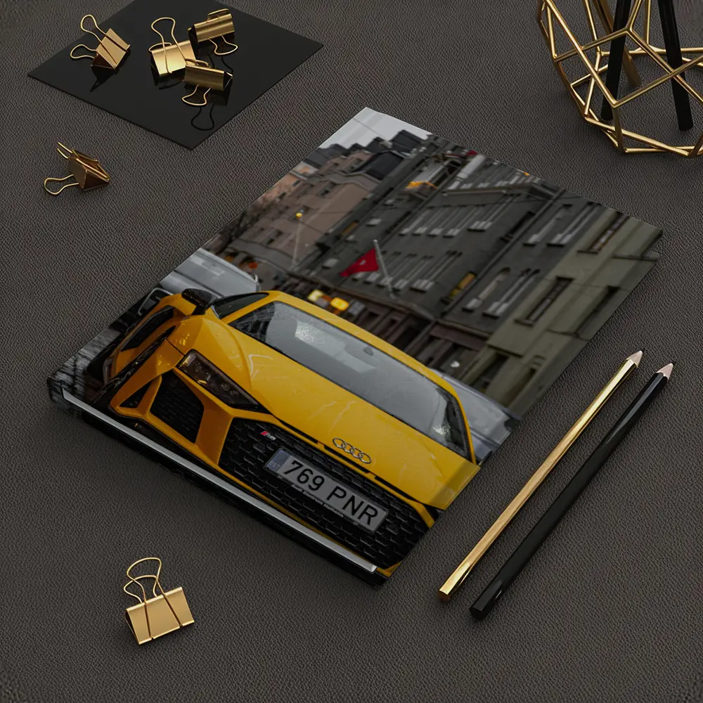 Yellow Audi R8 Wet City Street – Notebooks