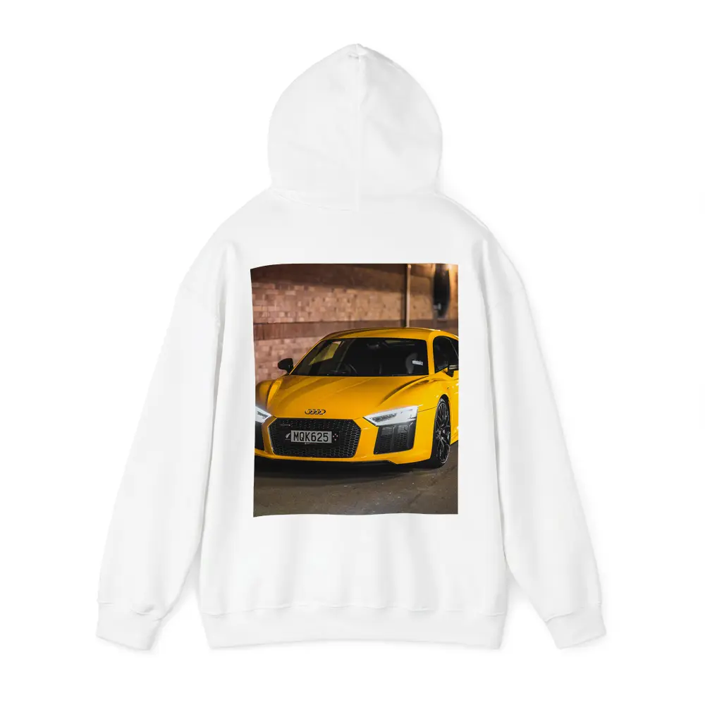 Audi R8 Yellow Supercar City Night Street – Hoodies