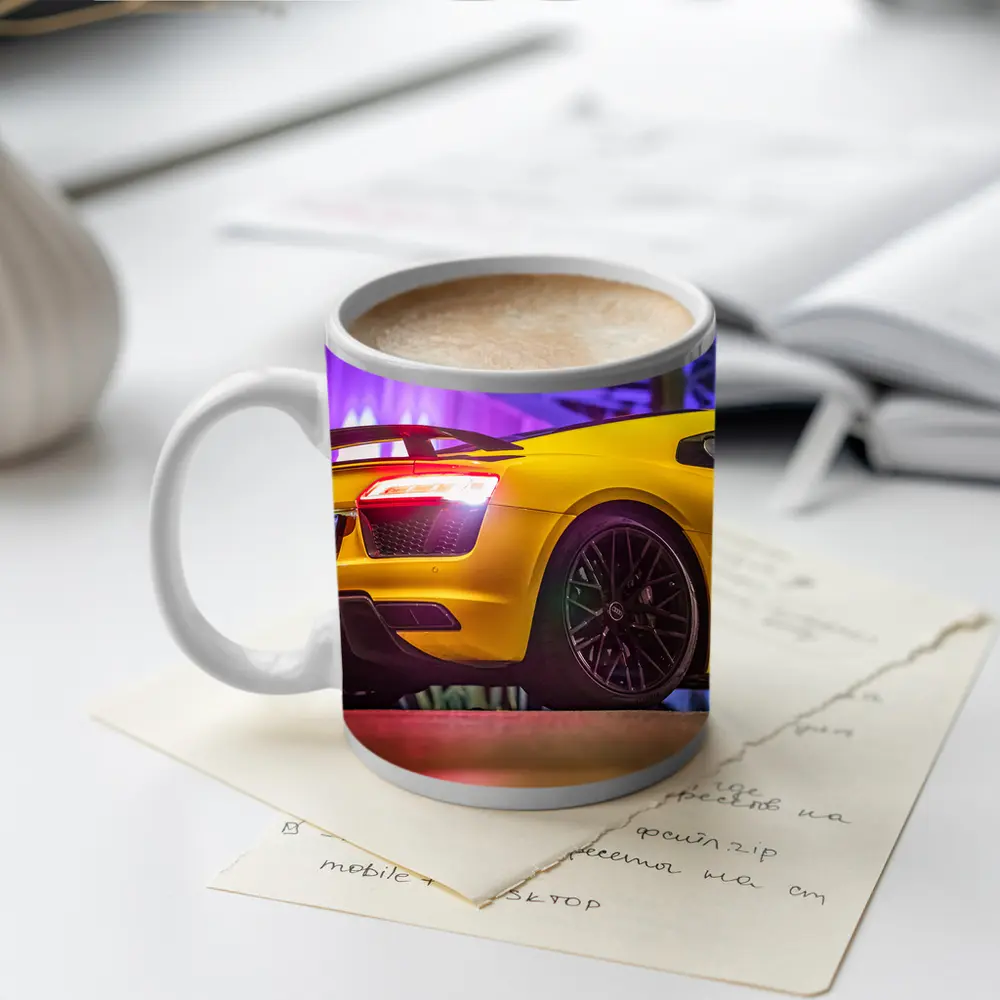 Audi R8 Yellow Supercar Night Lights – Mugs