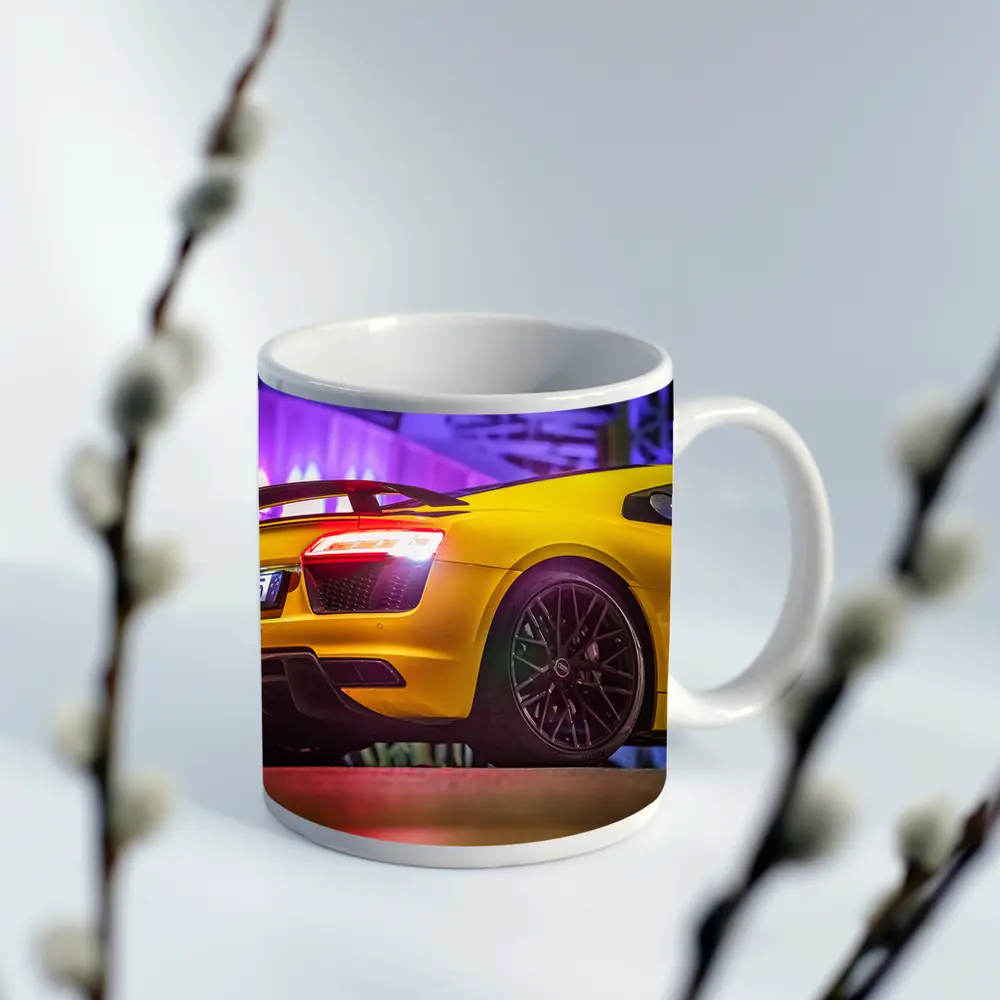Audi R8 Yellow Supercar Night Lights – Mugs