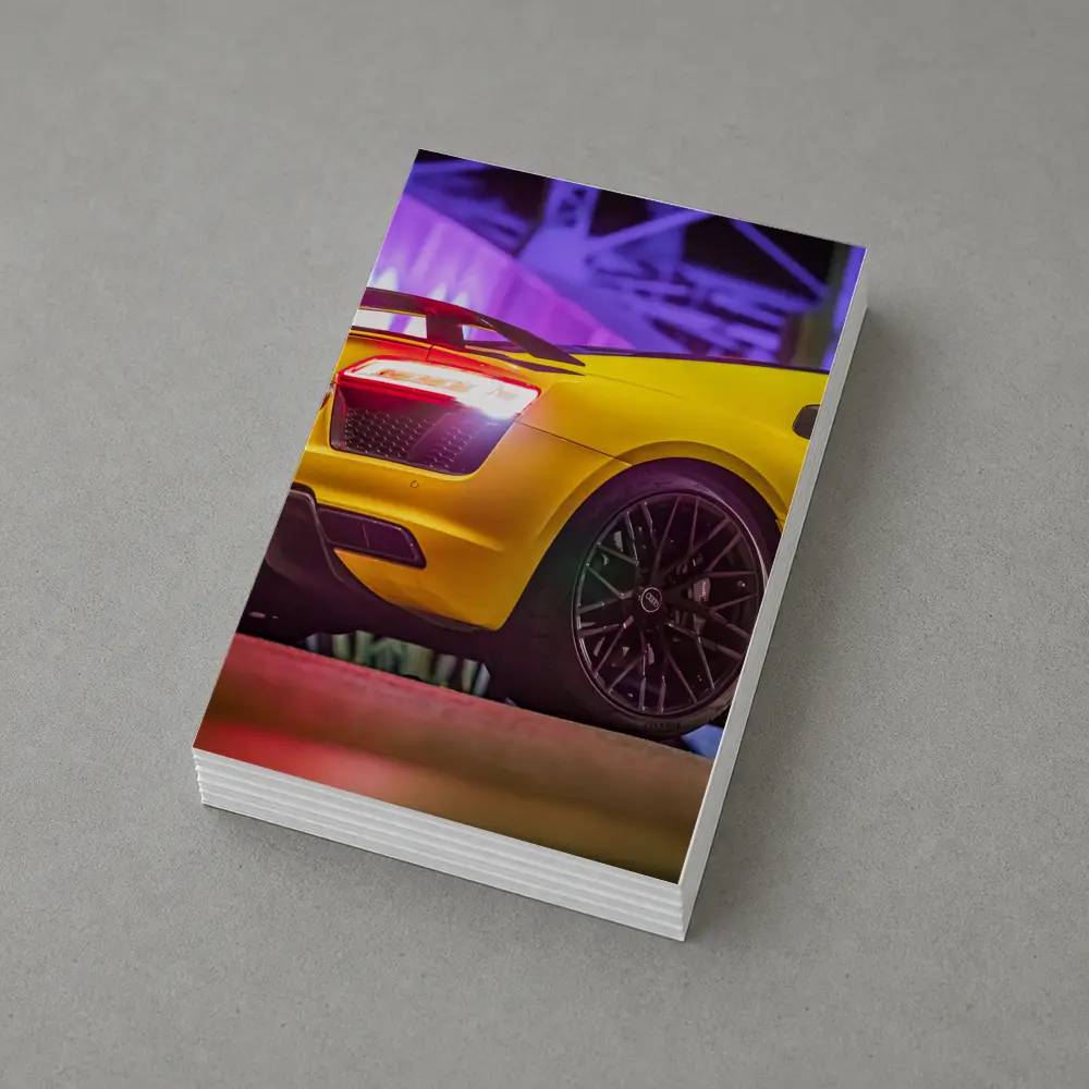 Audi R8 Yellow Supercar Night Lights – Postcards