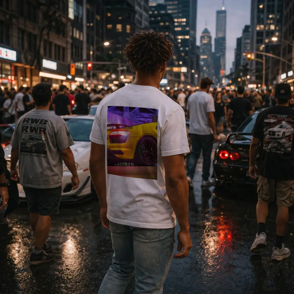 Audi R8 Yellow Supercar Night Lights – T-Shirts