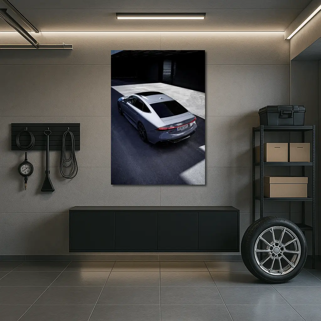 Audi RS7 Silver Sportback Parking Lot – Wall Art