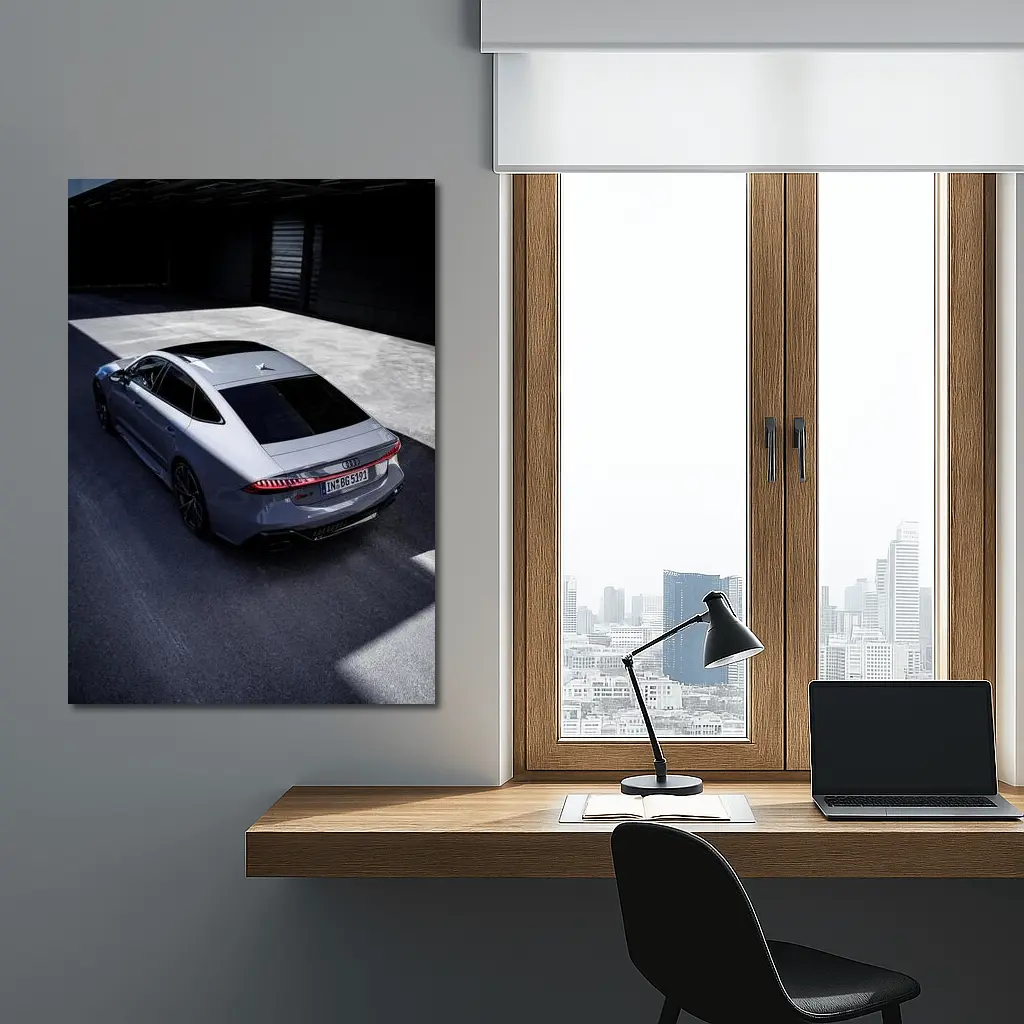 Audi RS7 Silver Sportback Parking Lot – Wall Art