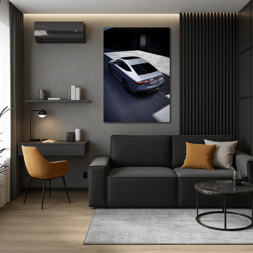 Audi RS7 Silver Sportback Parking Lot – Wall Art