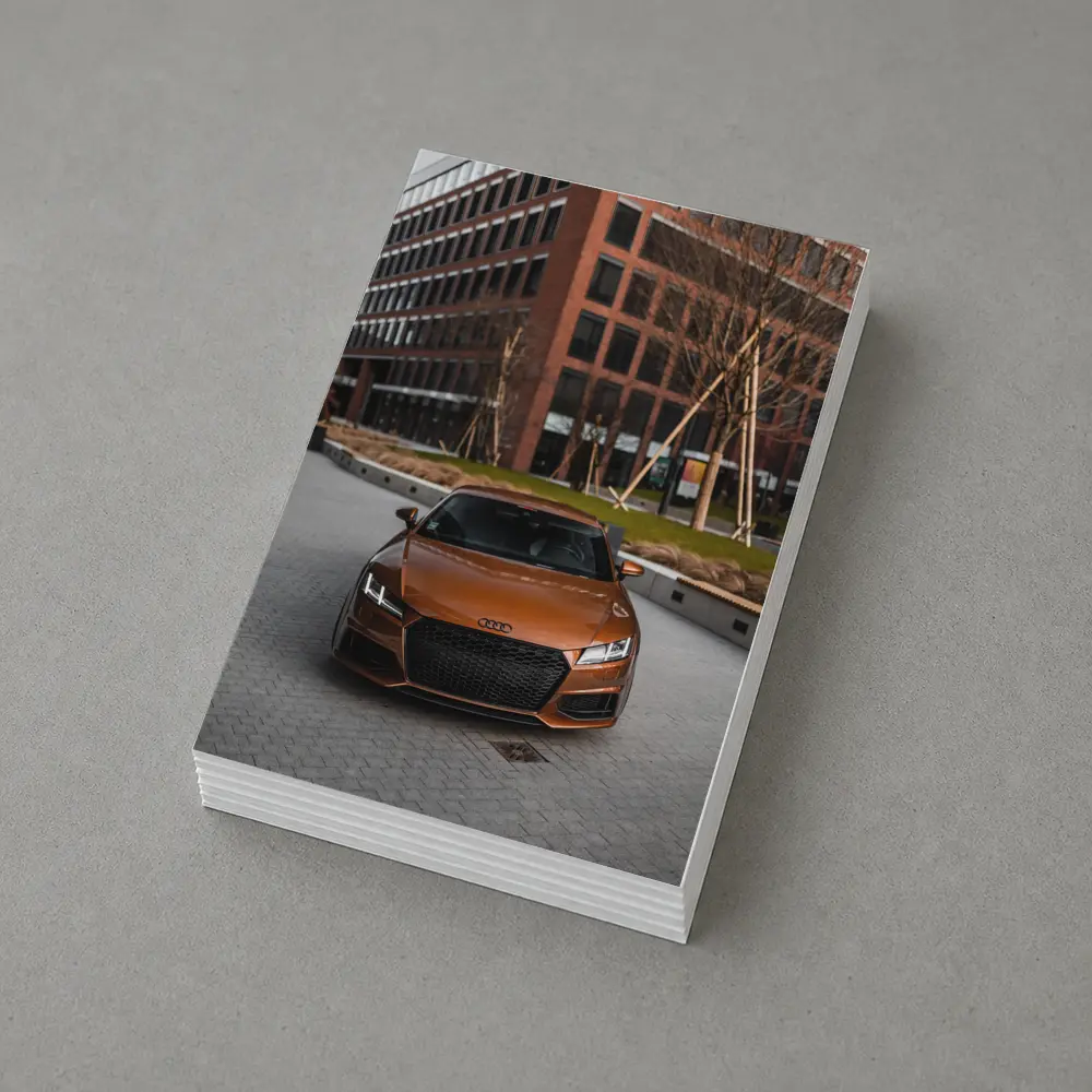 Audi TT Bronze Front View Urban Setting – Postcards