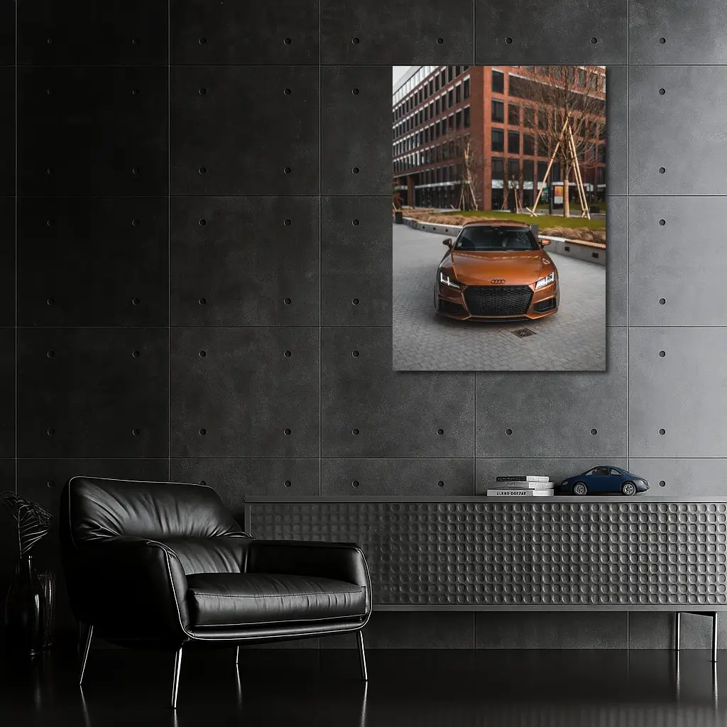 Audi TT Bronze Front View Urban Setting – Wall Art
