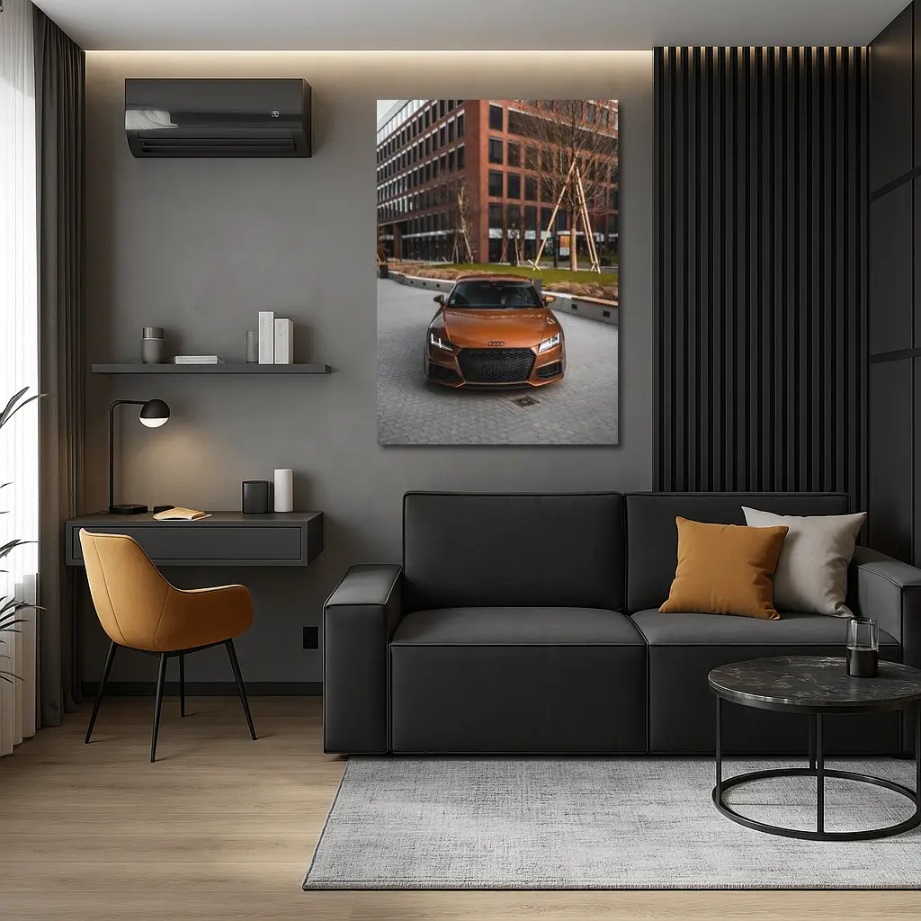 Audi TT Bronze Front View Urban Setting – Wall Art