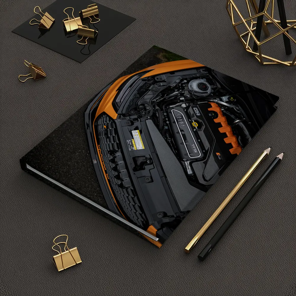 Audi RS TFSI Engine Bay Orange Car – Notebooks