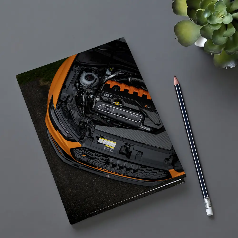 Audi RS TFSI Engine Bay Orange Car – Notebooks