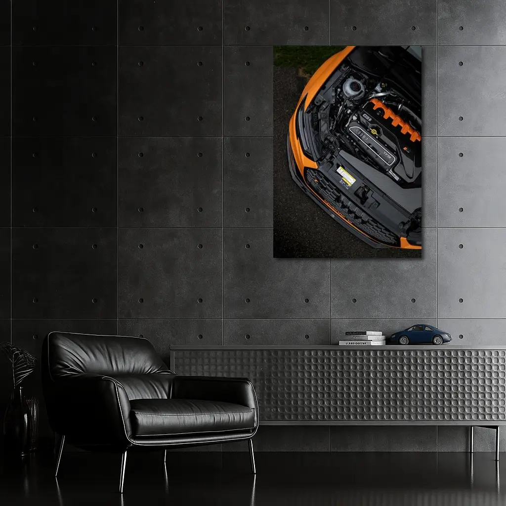 Audi RS TFSI Engine Bay Orange Car – Wall Art