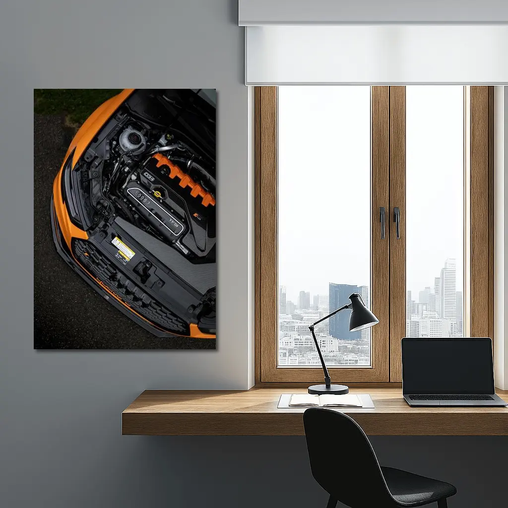 Audi RS TFSI Engine Bay Orange Car – Wall Art
