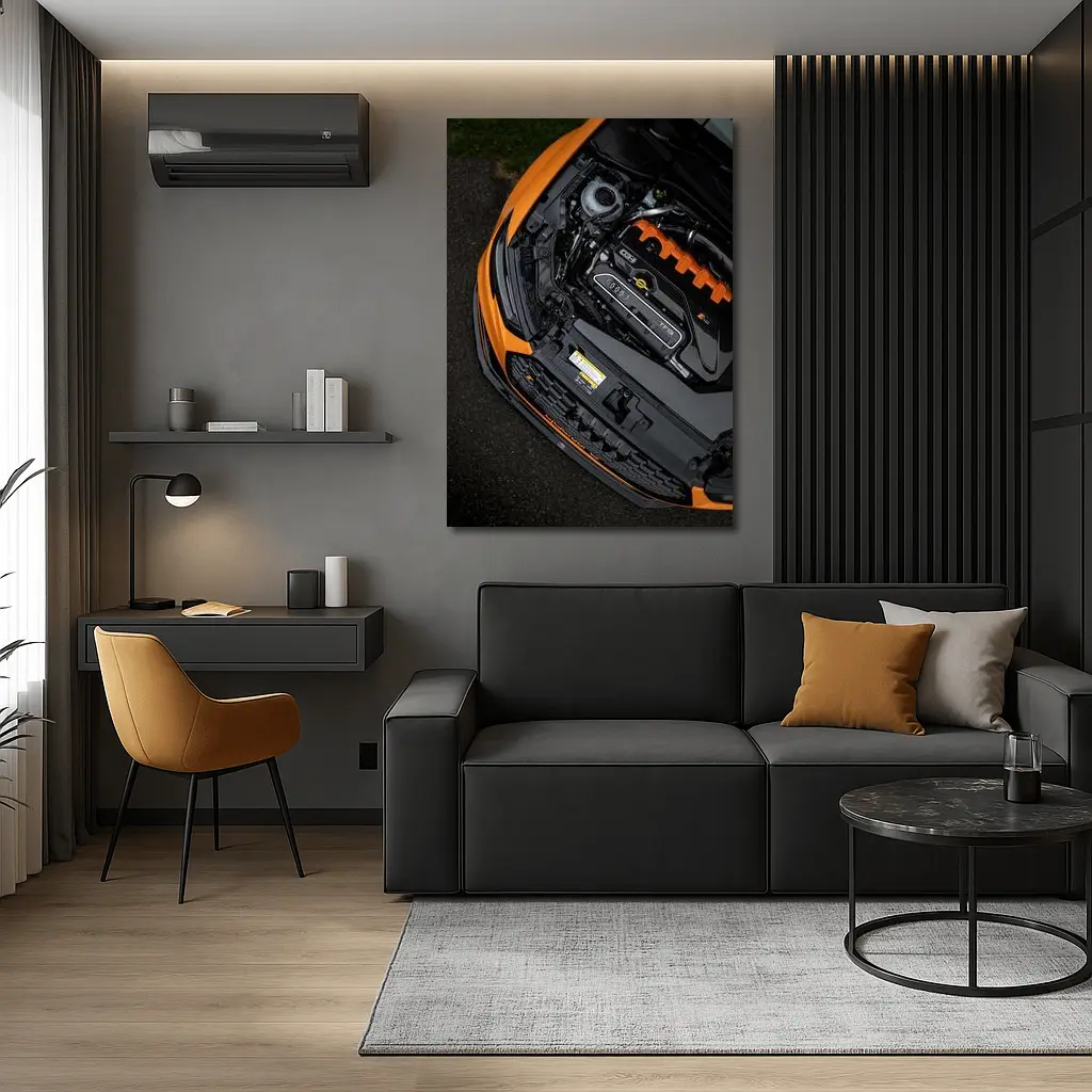 Audi RS TFSI Engine Bay Orange Car – Wall Art