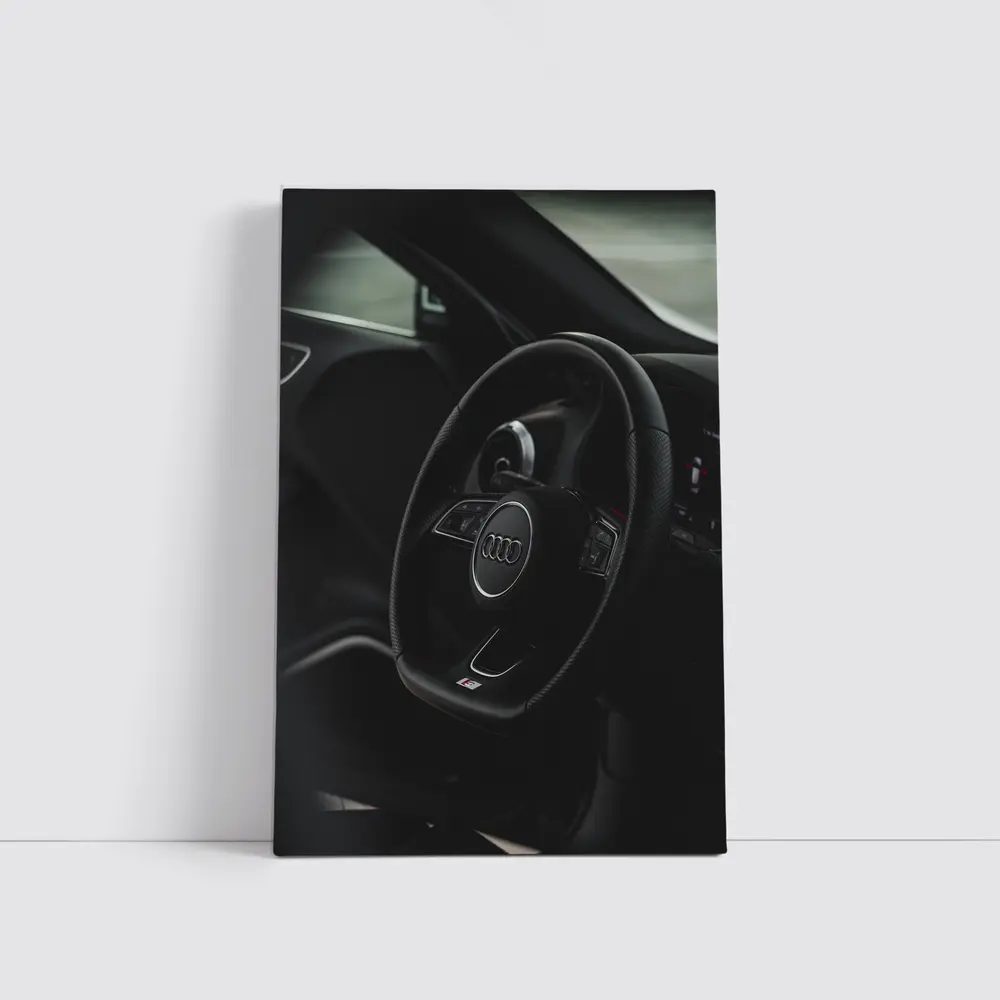 Audi S Line Steering Wheel Dark Interior – Wall Art
