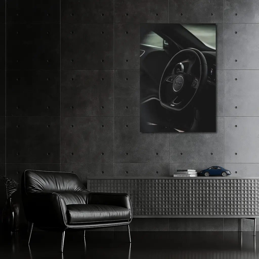 Audi S Line Steering Wheel Dark Interior – Wall Art