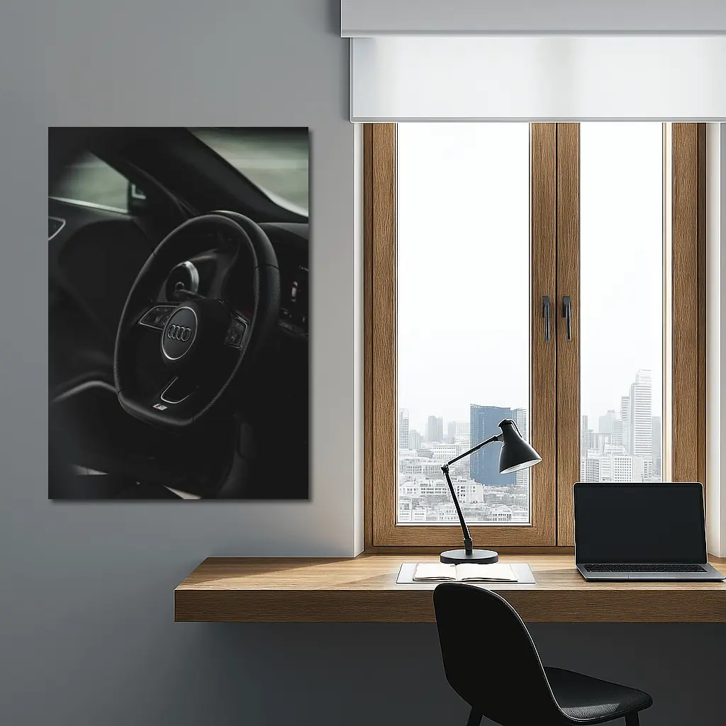 Audi S Line Steering Wheel Dark Interior – Wall Art