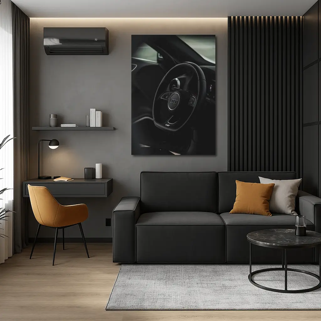 Audi S Line Steering Wheel Dark Interior – Wall Art