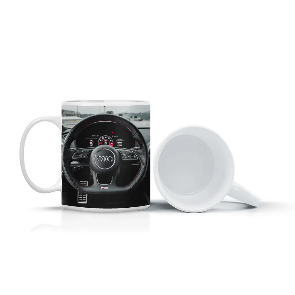 Audi RS3 Interior Steering Wheel Close Up – Mugs