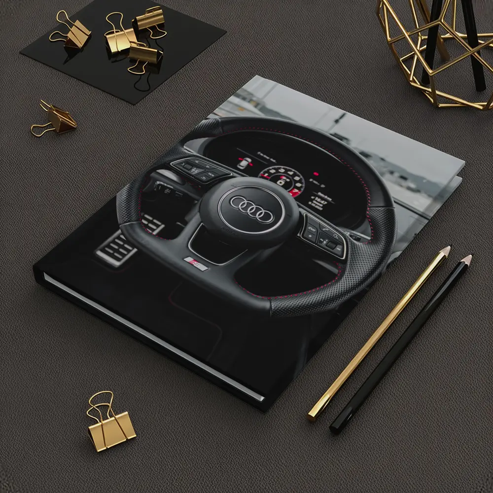 Audi RS3 Interior Steering Wheel Close Up – Notebooks