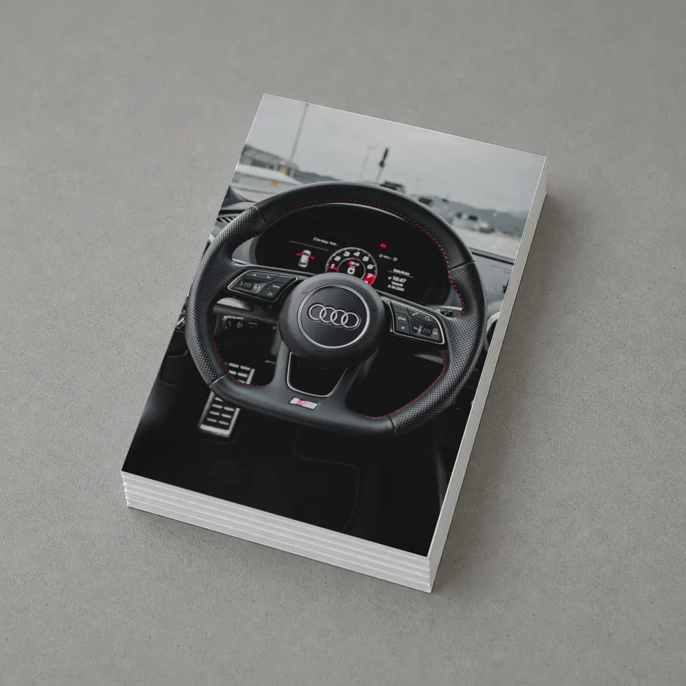 Audi RS3 Interior Steering Wheel Close Up – Postcards