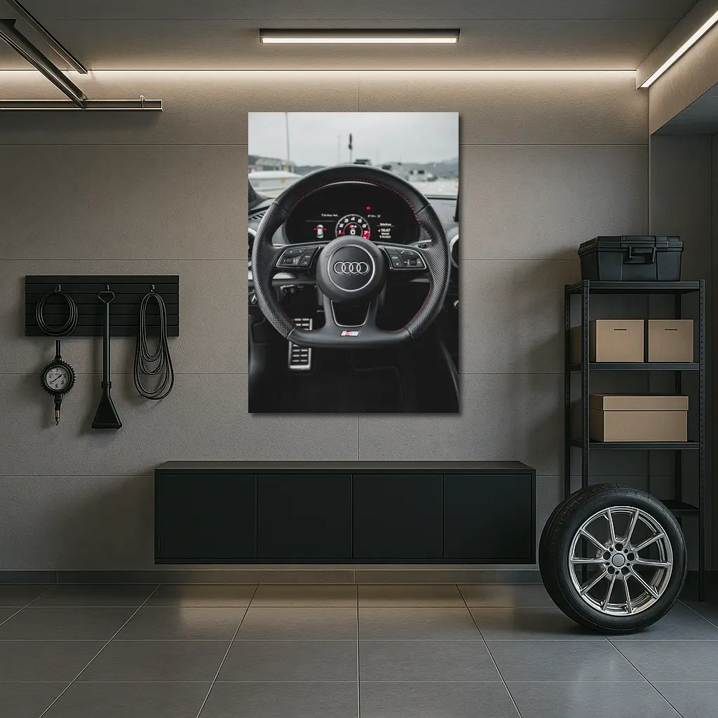 Audi RS3 Interior Steering Wheel Close Up – Wall Art