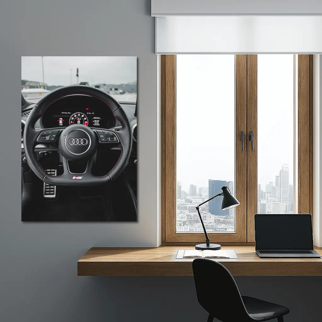 Audi RS3 Interior Steering Wheel Close Up – Wall Art