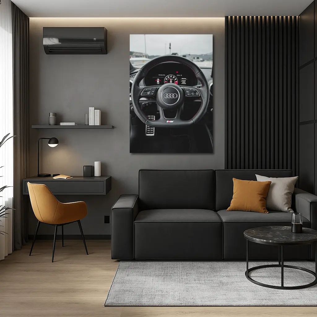 Audi RS3 Interior Steering Wheel Close Up – Wall Art