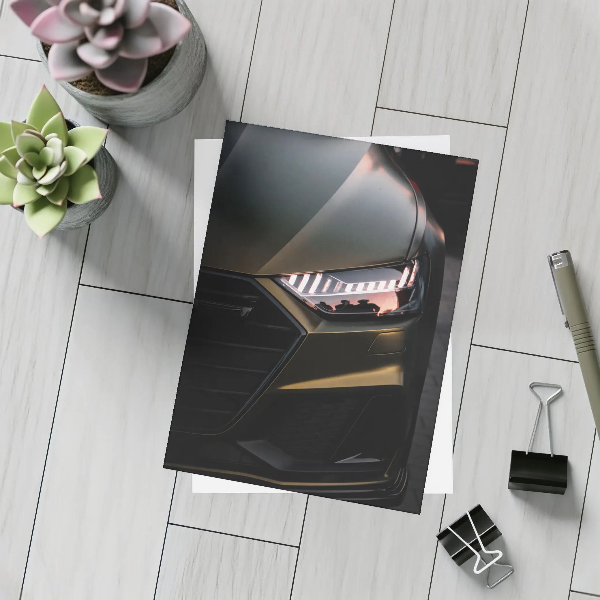 Audi A7 Dark Headlight Close Up Shot – Postcards
