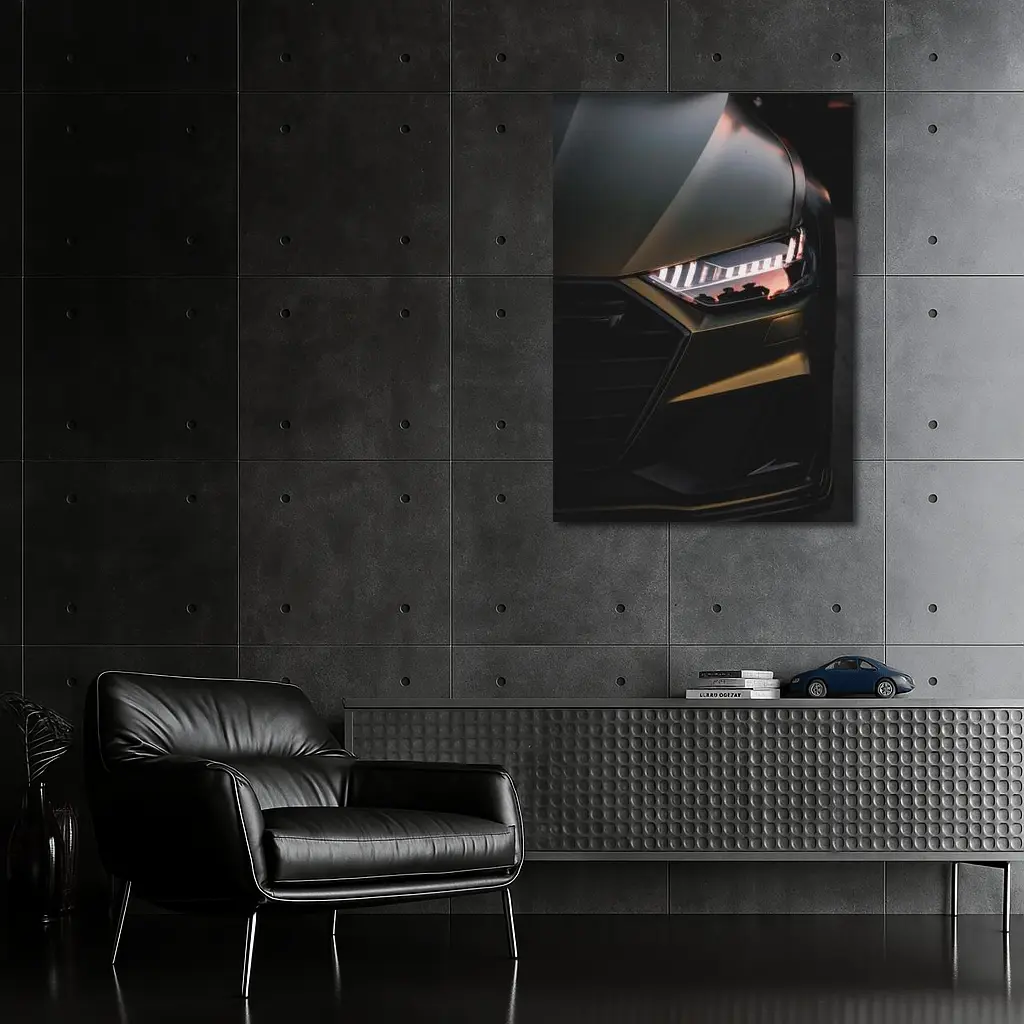 Audi A7 Dark Headlight Close Up Shot – Wall Art