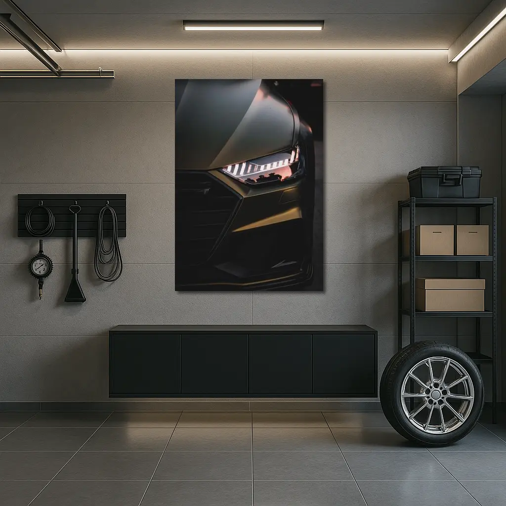 Audi A7 Dark Headlight Close Up Shot – Wall Art