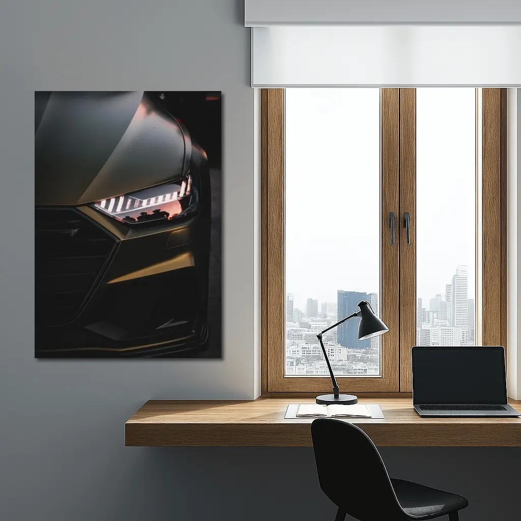 Audi A7 Dark Headlight Close Up Shot – Wall Art