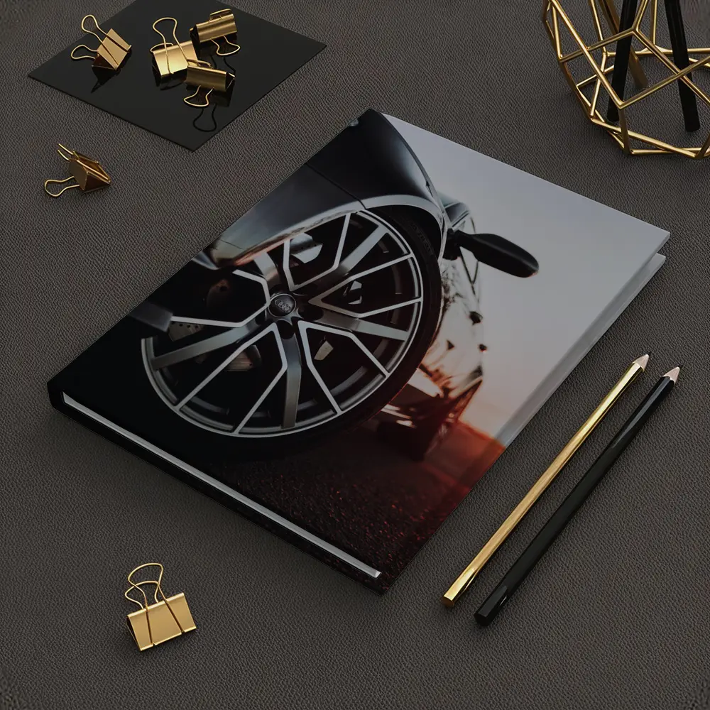 Audi Black Car Wheel Sunset Background – Notebooks