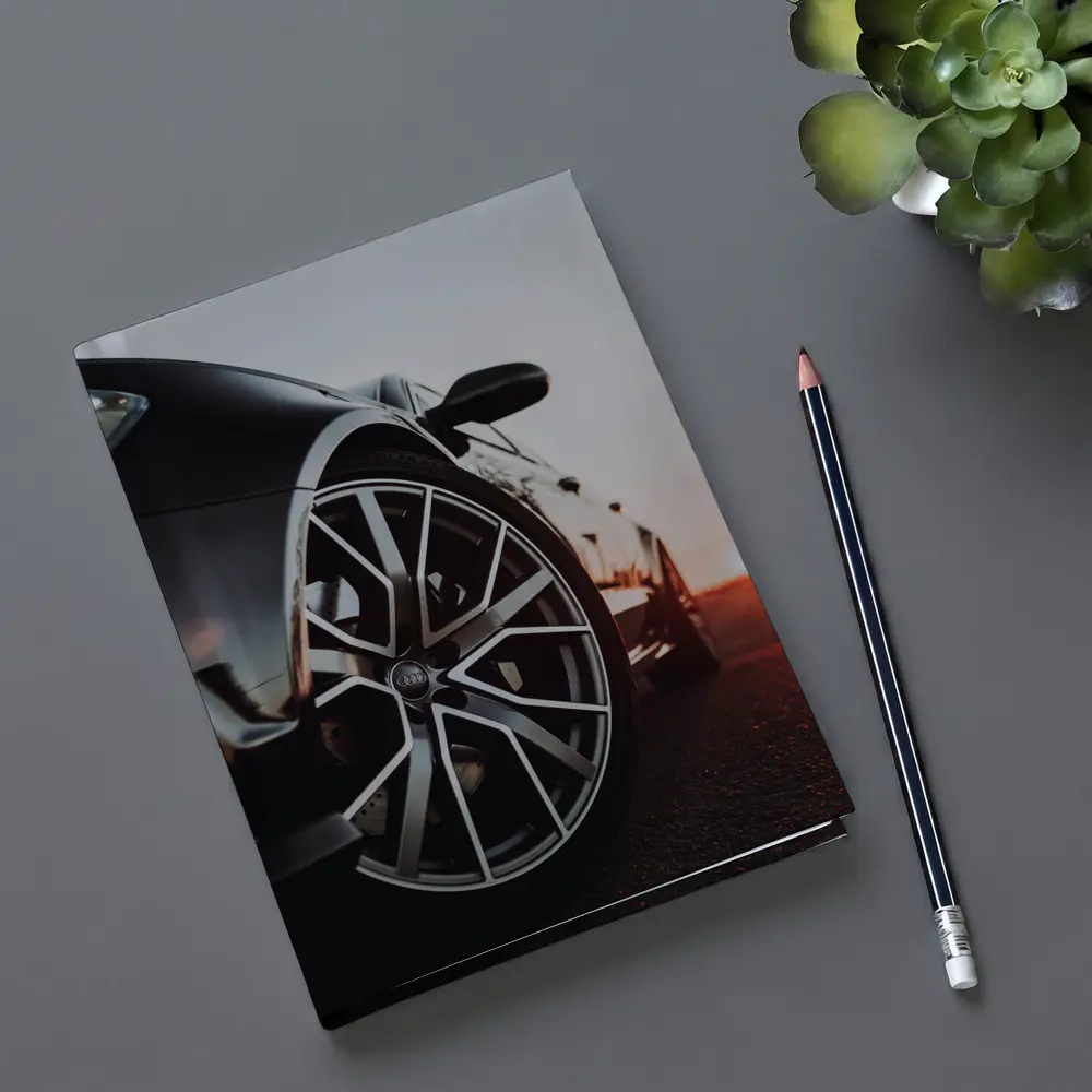 Audi Black Car Wheel Sunset Background – Notebooks