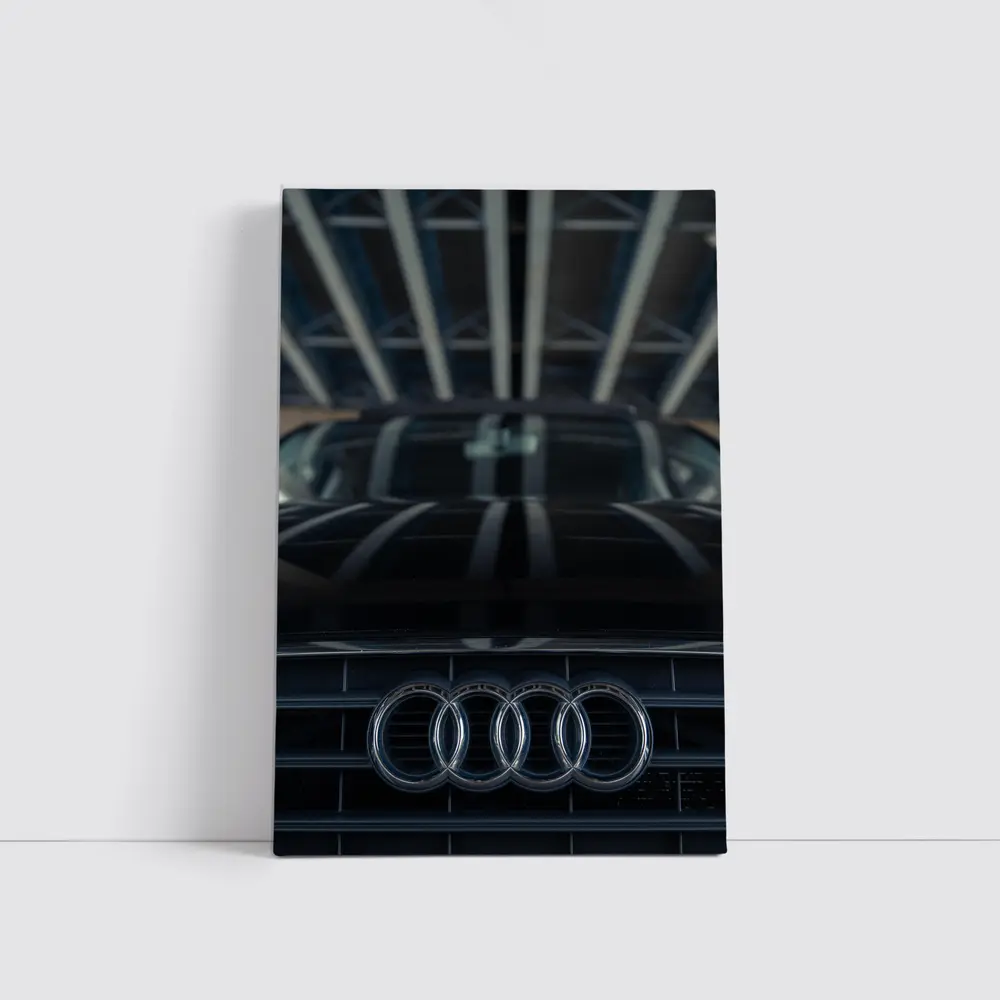 Audi Four Rings Grille Dark Moody Close Up – Wall Art