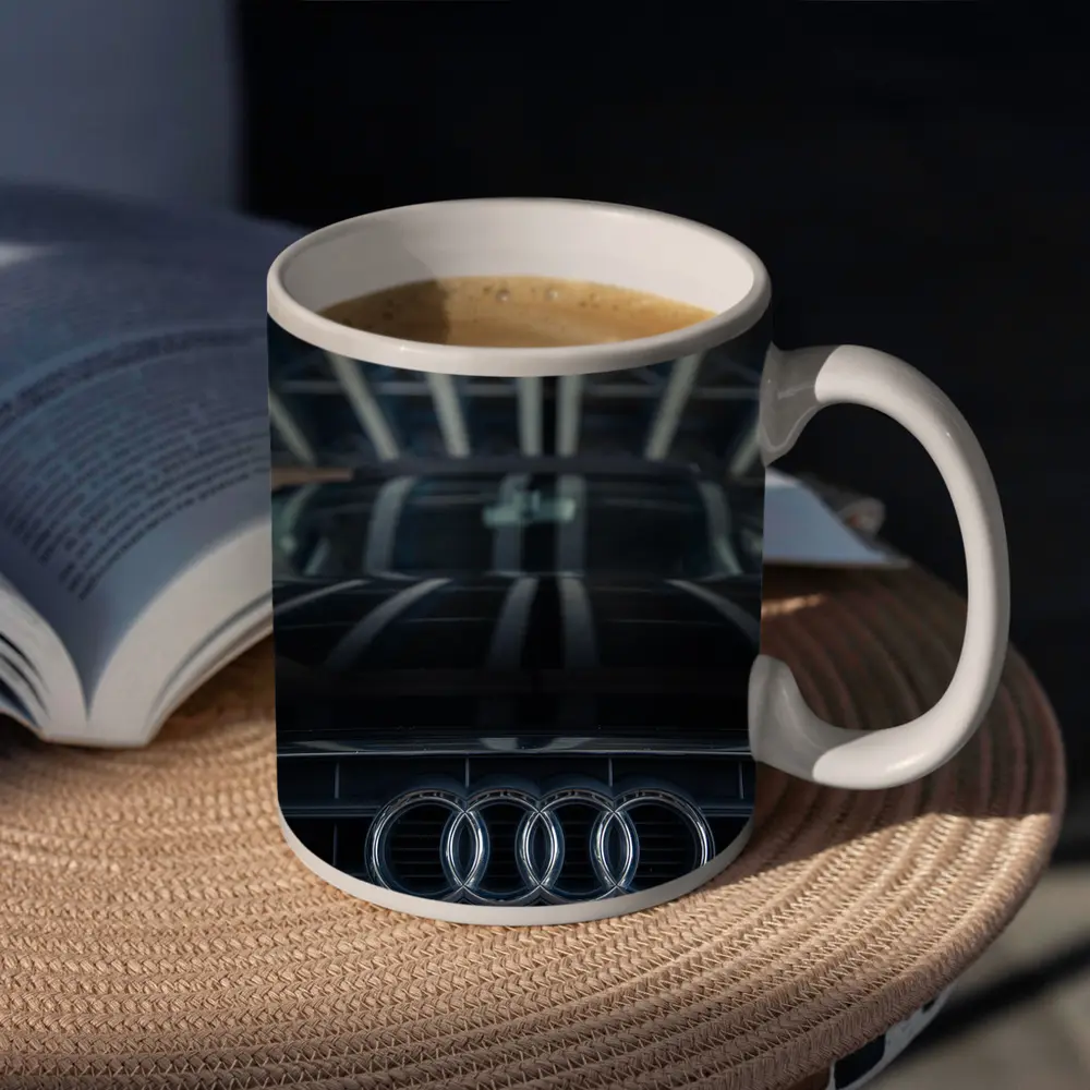 Audi Four Rings Grille Dark Moody Close Up – Mugs