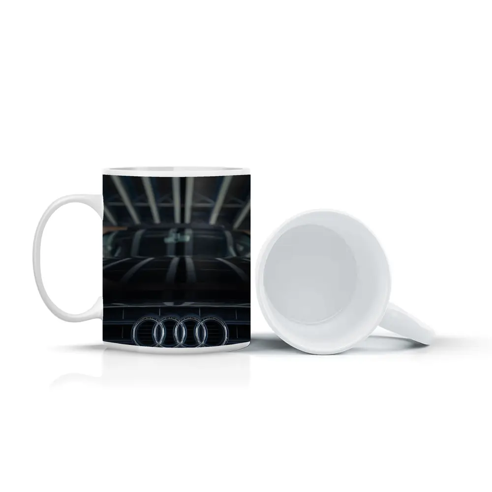 Audi Four Rings Grille Dark Moody Close Up – Mugs