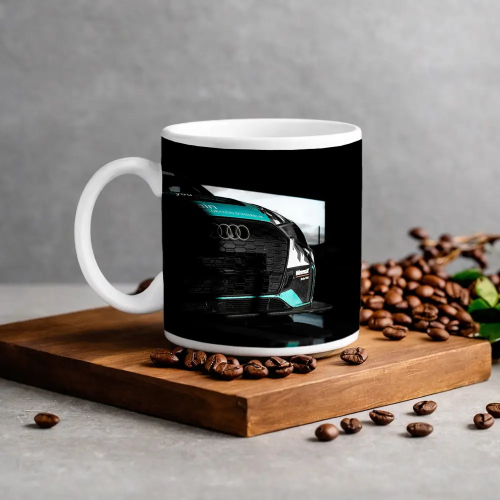 Audi Race Car Dark Garage Teal Accents – Mugs
