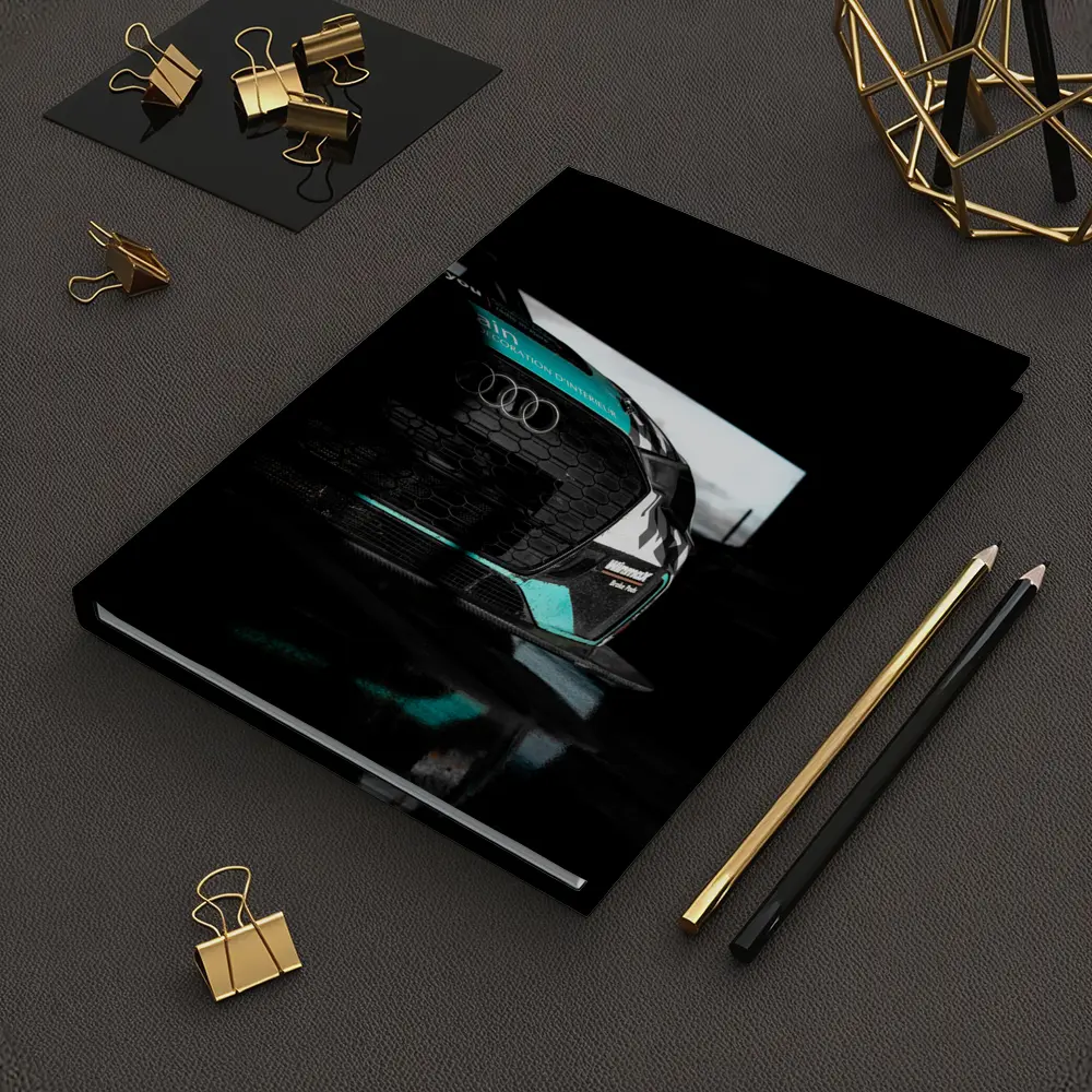 Audi Race Car Dark Garage Teal Accents – Notebooks