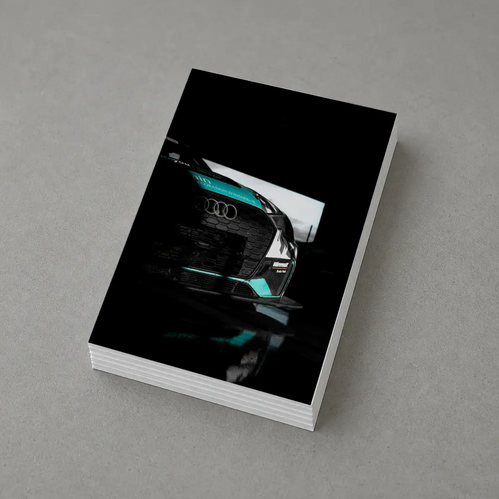Audi Race Car Dark Garage Teal Accents – Postcards