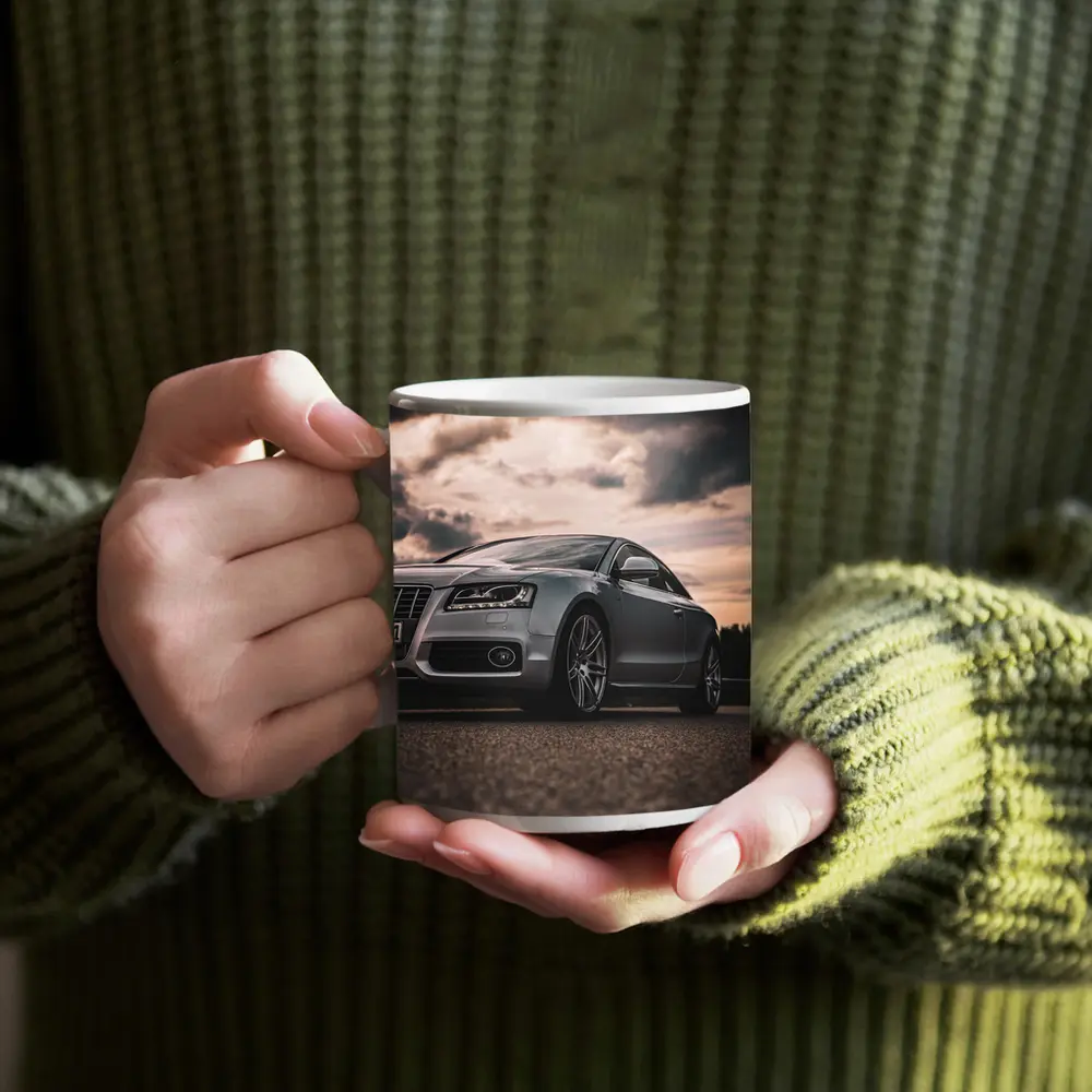 Audi A5 Silver Coupe Dramatic Cloudy Sky – Mugs