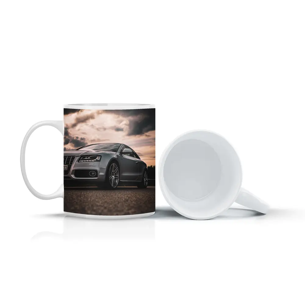 Audi A5 Silver Coupe Dramatic Cloudy Sky – Mugs