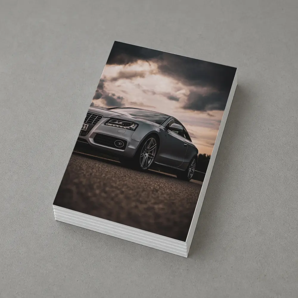 Audi A5 Silver Coupe Dramatic Cloudy Sky – Postcards