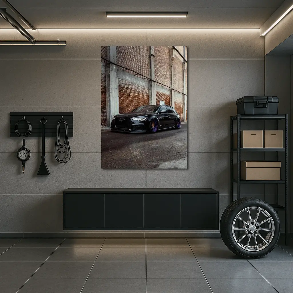 Audi RS6 Black Stance Brick Warehouse – Wall Art